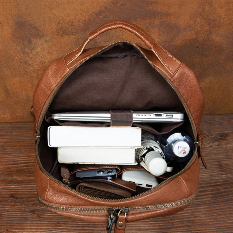 Leather Backpack – Large Capacity Travel & Laptop Bag 15.6 Inch