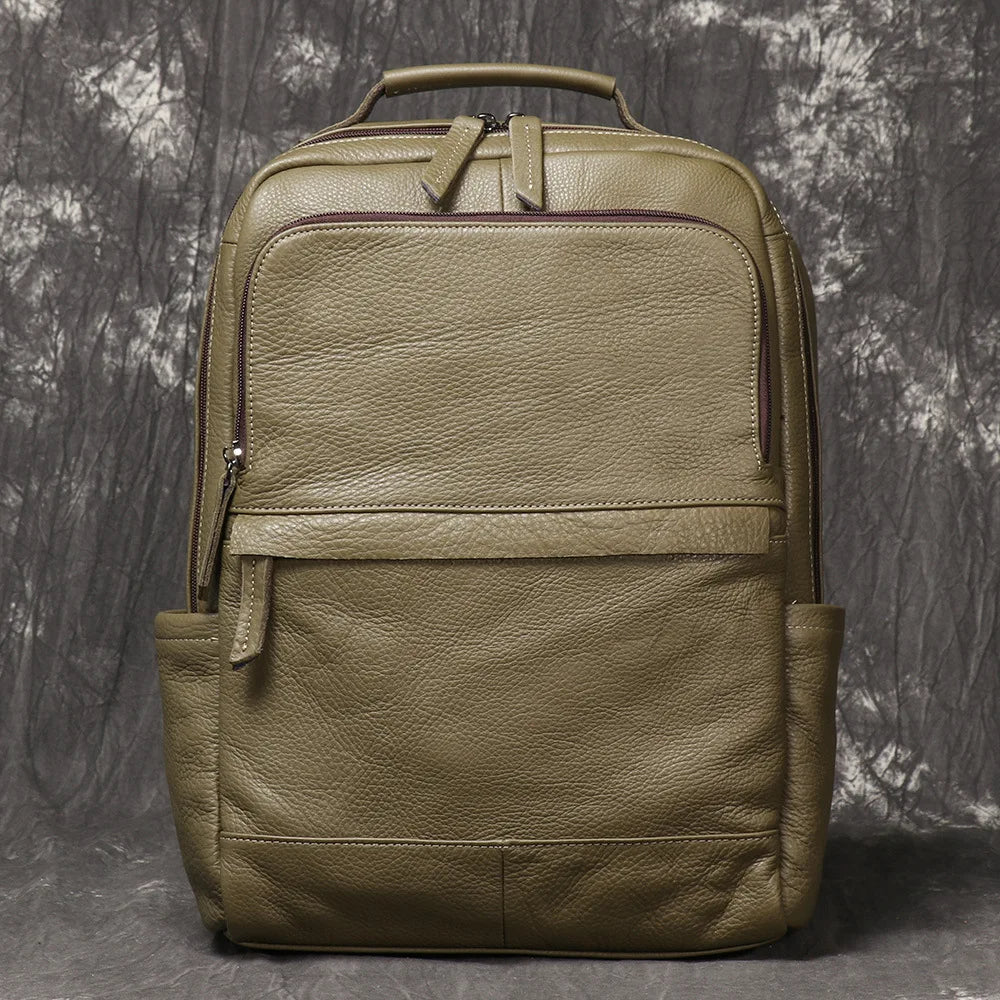 Leather Backpack 15 Inch Laptop - Full Grain Cowhide Travel Bag
