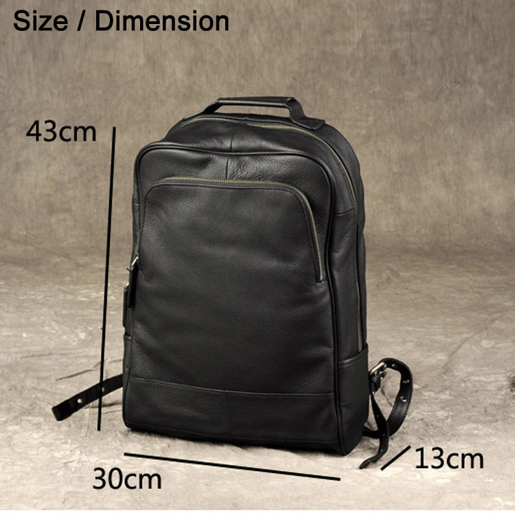 Leather Backpack Men's Everyday Commuter School Bag