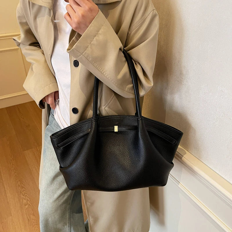 Women's Textured Leather Shoulder Tote