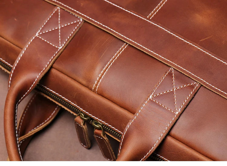Leather Briefcase 15.6" Laptop Bag – Vintage Business Messenger