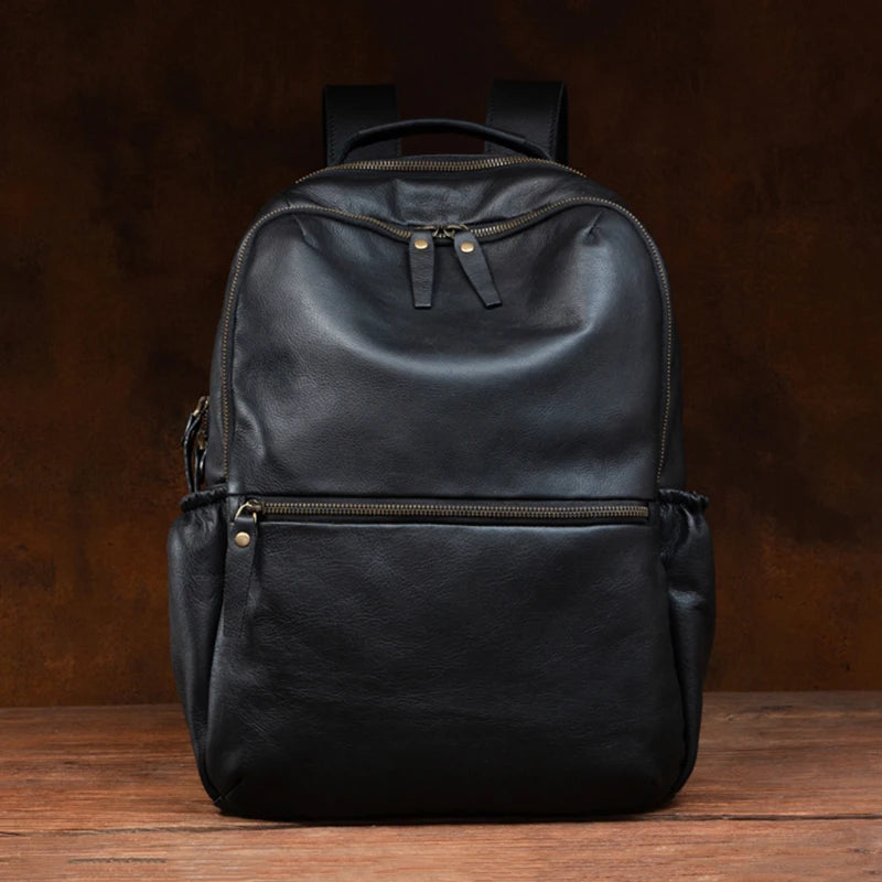 Leather Backpack – Large Capacity Travel & Laptop Bag 15.6 Inch