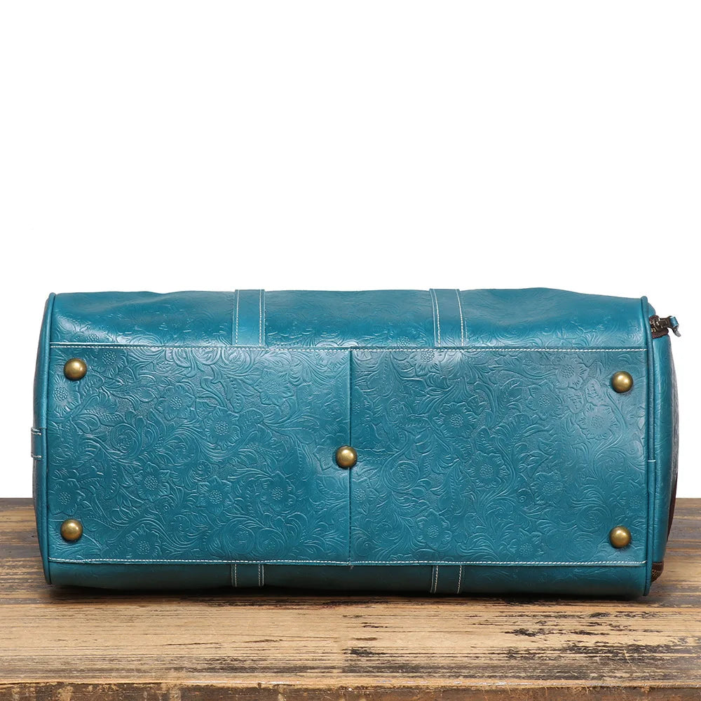 Leather Travel Duffel Bag – Large Capacity Weekend Gym Bag