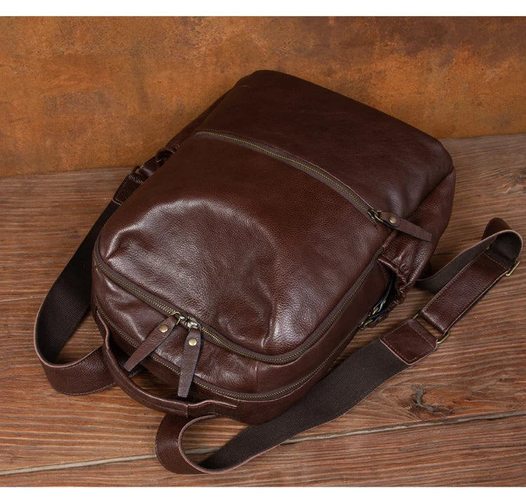 Leather Backpack – Large Capacity Travel & Laptop Bag 15.6 Inch