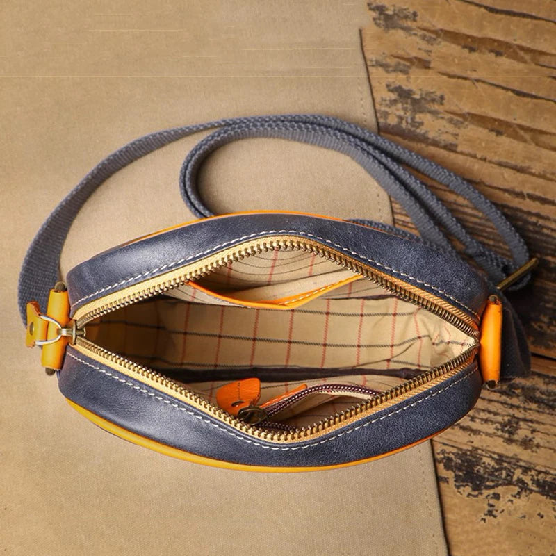 Genuine Leather Crossbody Bag with iPad Compartment