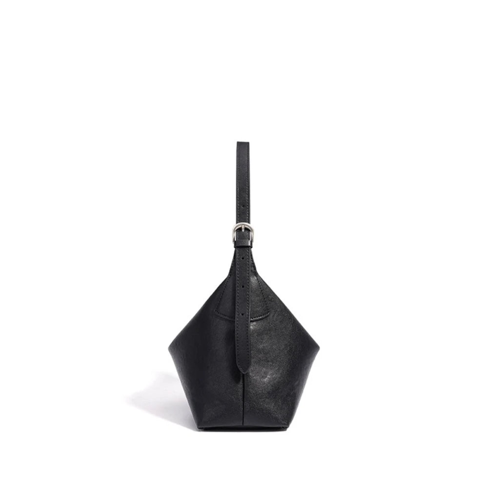 Black Leather Underarm Bag