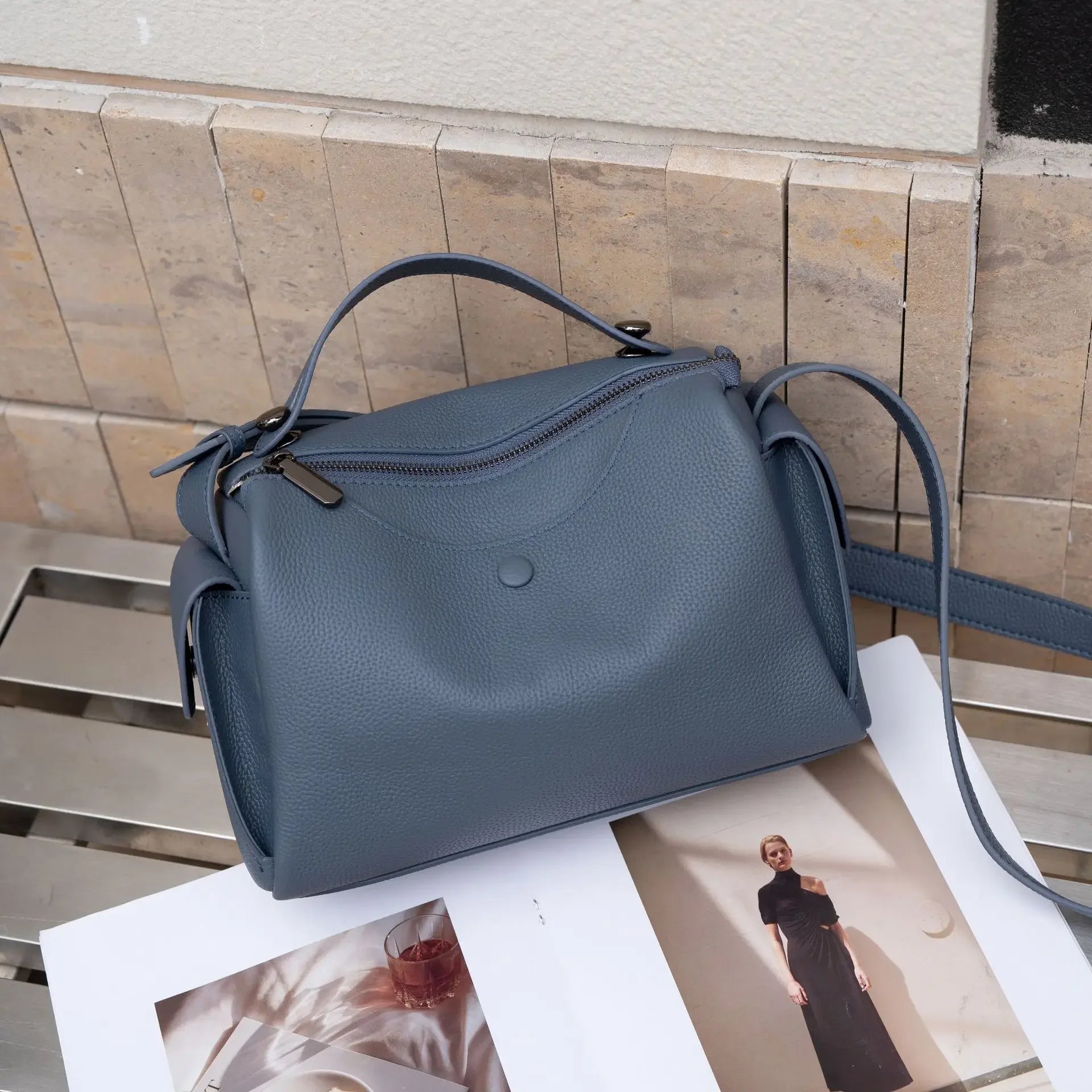 Beige Togo Leather Boston Tote - KQ Premium 2026