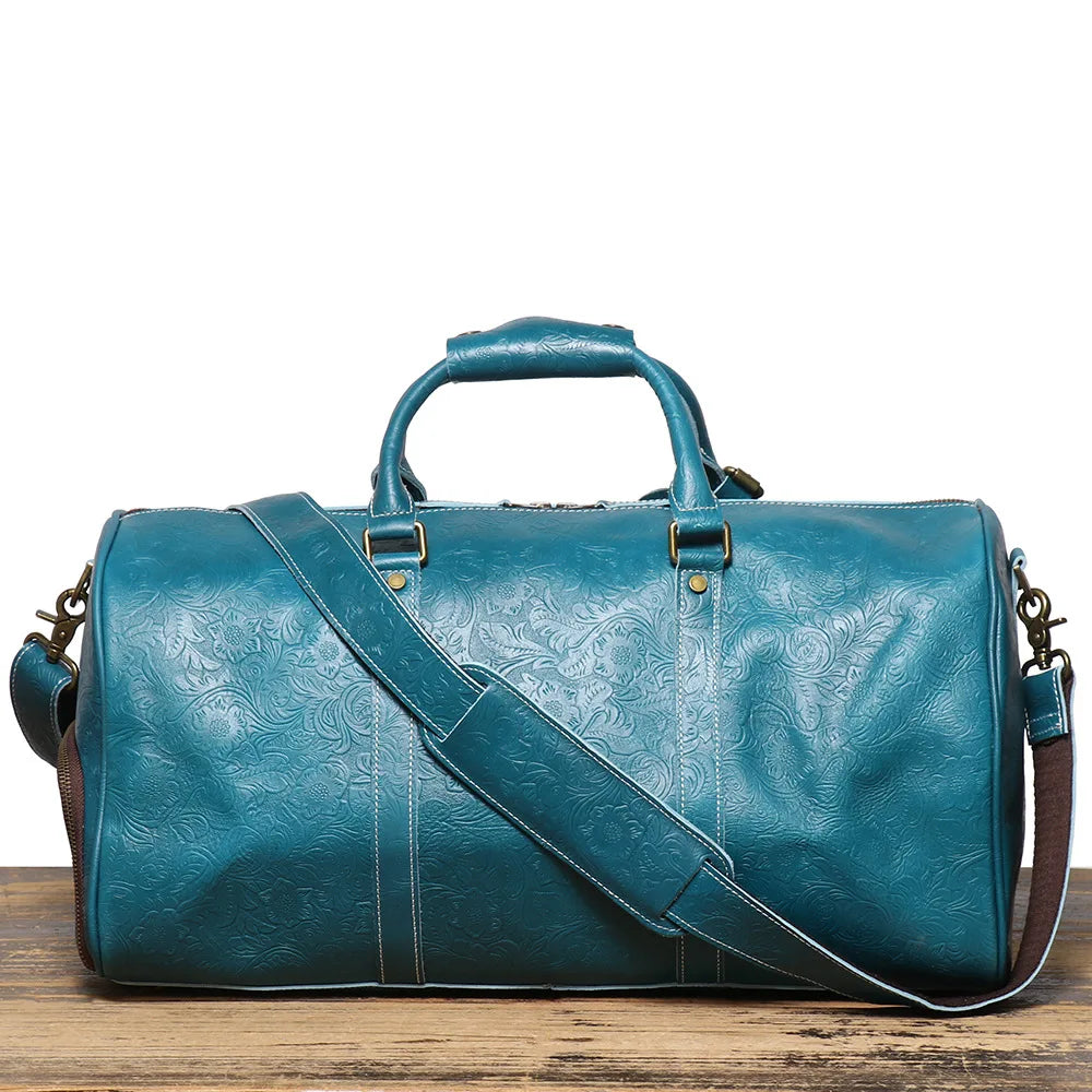 Leather Travel Duffel Bag – Large Capacity Weekend Gym Bag