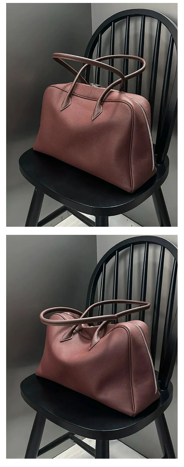 Leather Tote Bag with Shoulder Strap