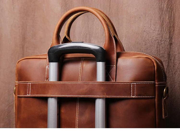 Leather Briefcase 15.6" Laptop Bag – Vintage Business Messenger