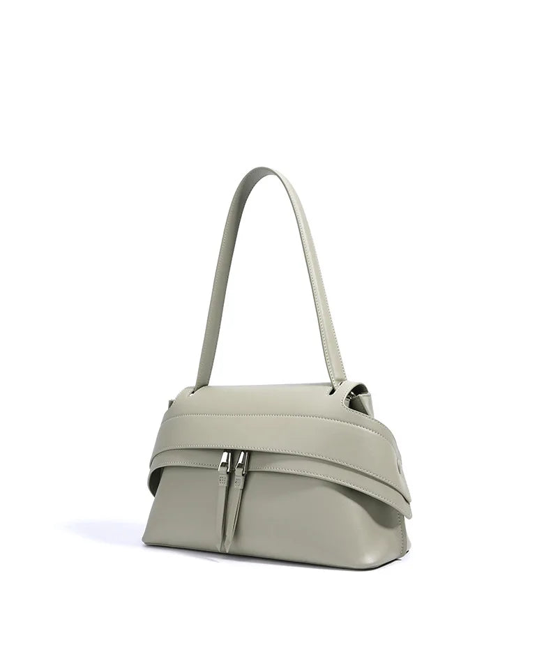 Green Saddle Tote - Split Leather Travel Handbag