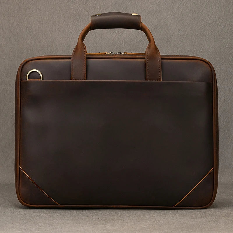 Leather Briefcase - Business Laptop Bag with A4 Capacity