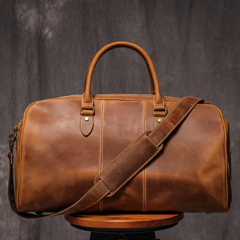 Leather Travel Tote with 14-Inch Laptop Compartment