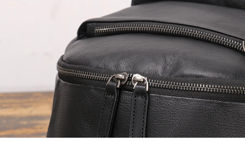 Leather Backpack with Laptop Compartment