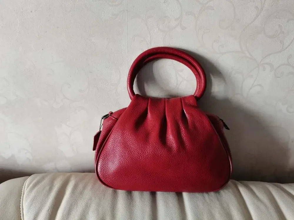 Beige Ruched Dumpling Crossbody Bag