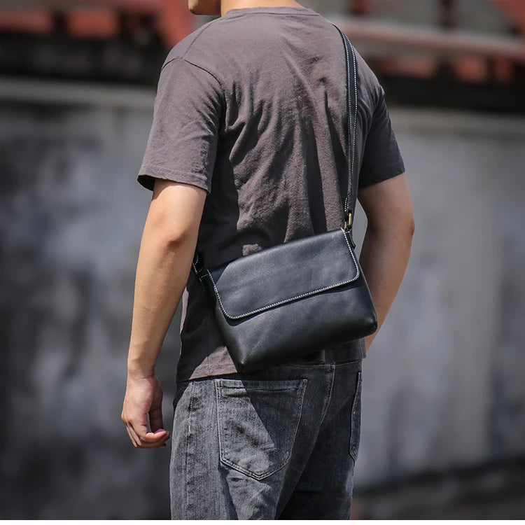 Leather Crossbody Bag – Cowhide Shoulder Bag Magnetic Closure