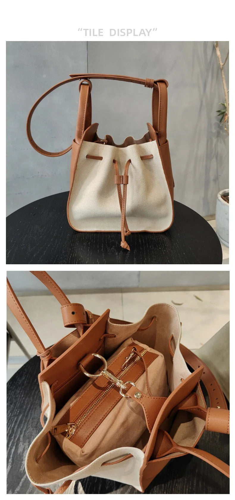 Black Leather Wings Trapeze Tote