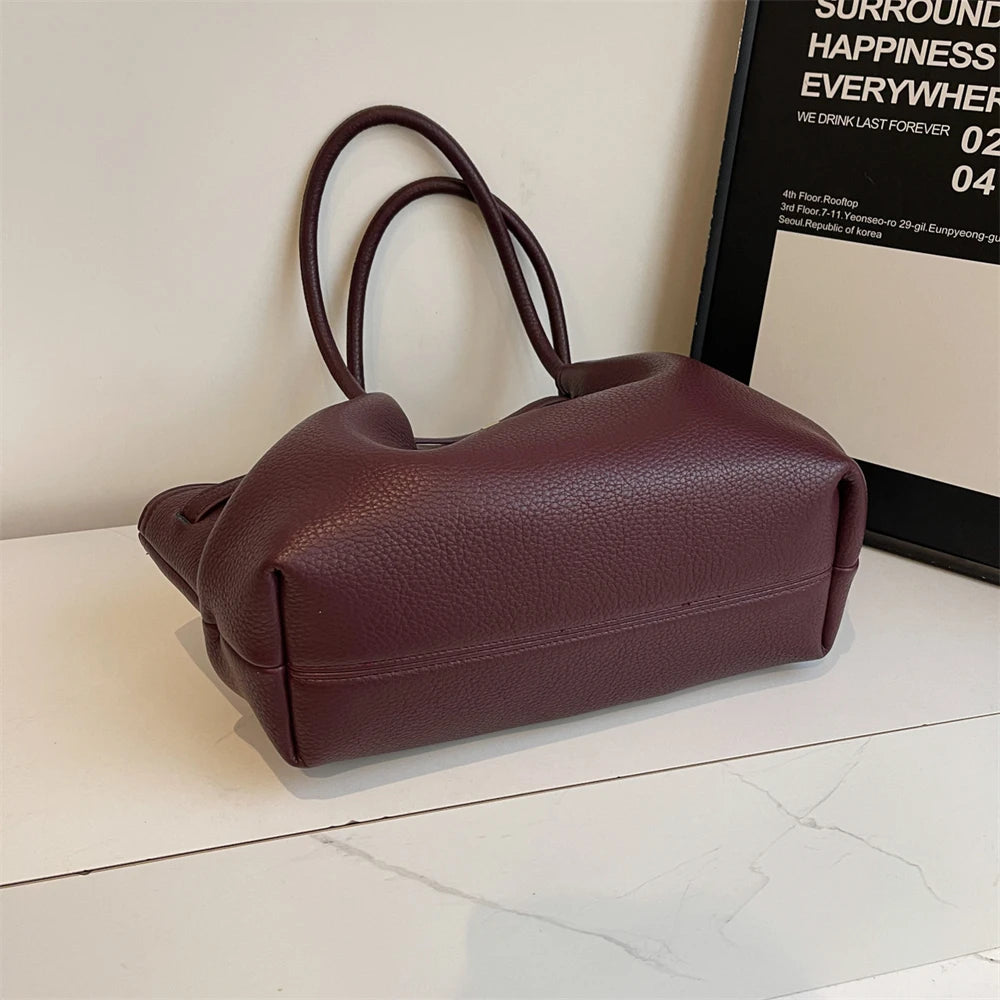 Women's Textured Leather Shoulder Tote