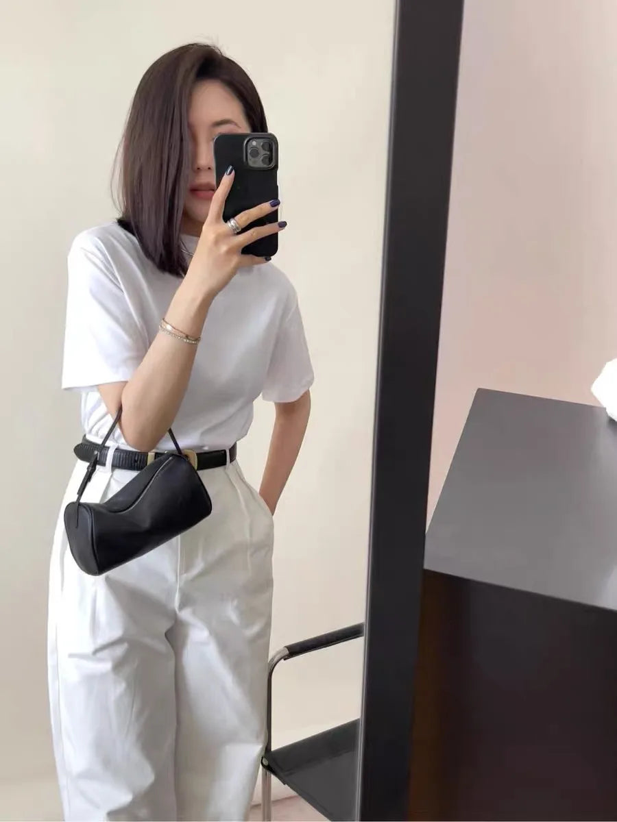 90s Suede Leather Pen Bag - Mini Crossbody