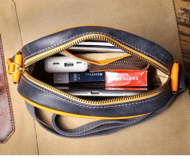 Genuine Leather Crossbody Bag with iPad Compartment