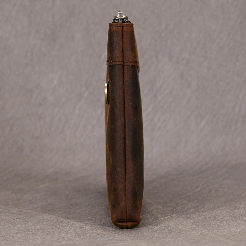 Men's Genuine Leather Clutch Wallet 7.9" iPad Soft Leather Hand Purse