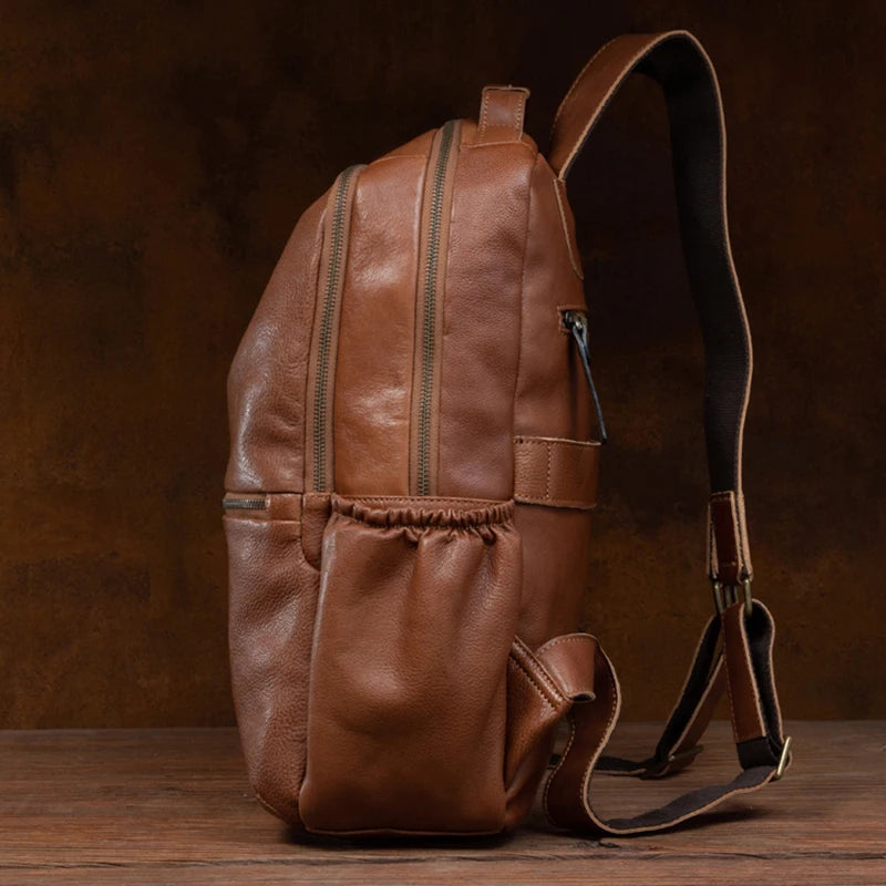 Leather Backpack – Large Capacity Travel & Laptop Bag 15.6 Inch