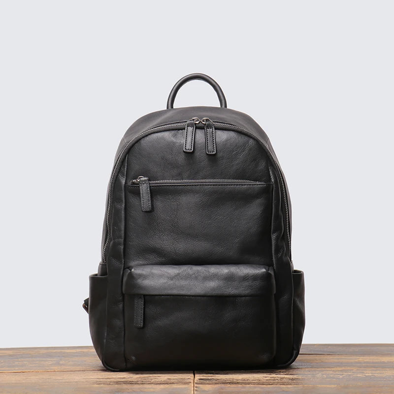 Leather Backpack with Laptop Compartment