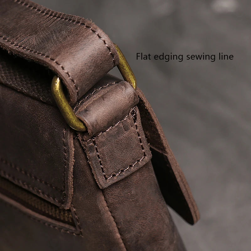 Leather Crossbody Bag – Compact Messenger with Adjustable Strap