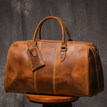 Leather Travel Tote with 14-Inch Laptop Compartment