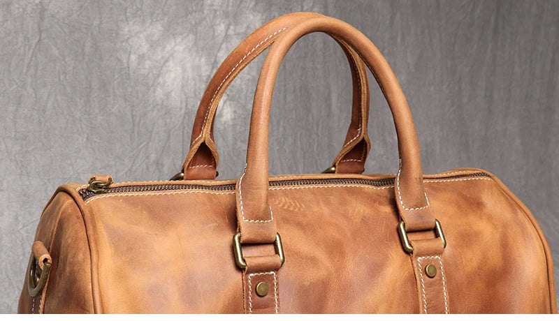 Leather Travel Duffel Bag - Large Capacity Carry-On Weekender