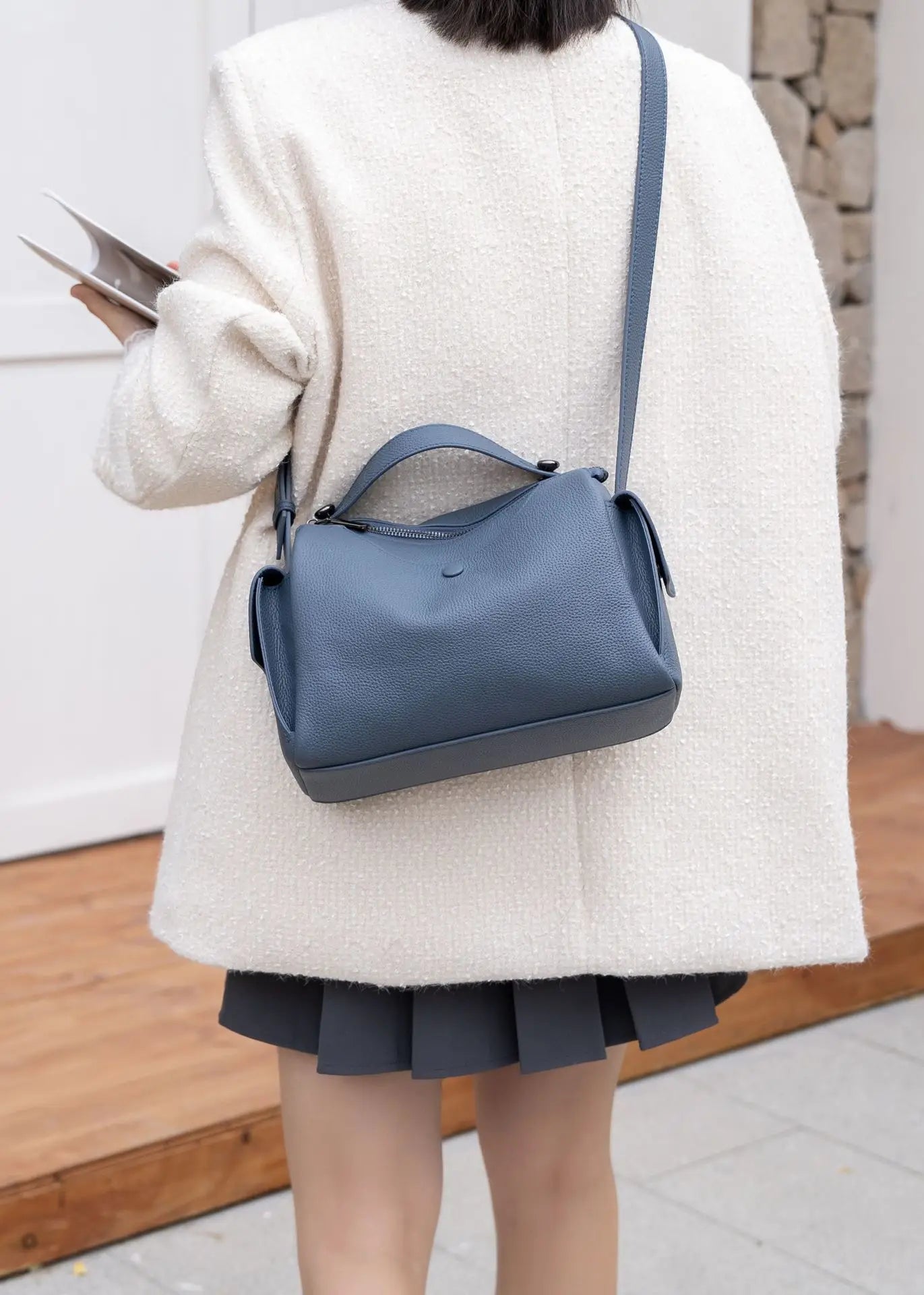 Beige Togo Leather Boston Tote - KQ Premium 2026