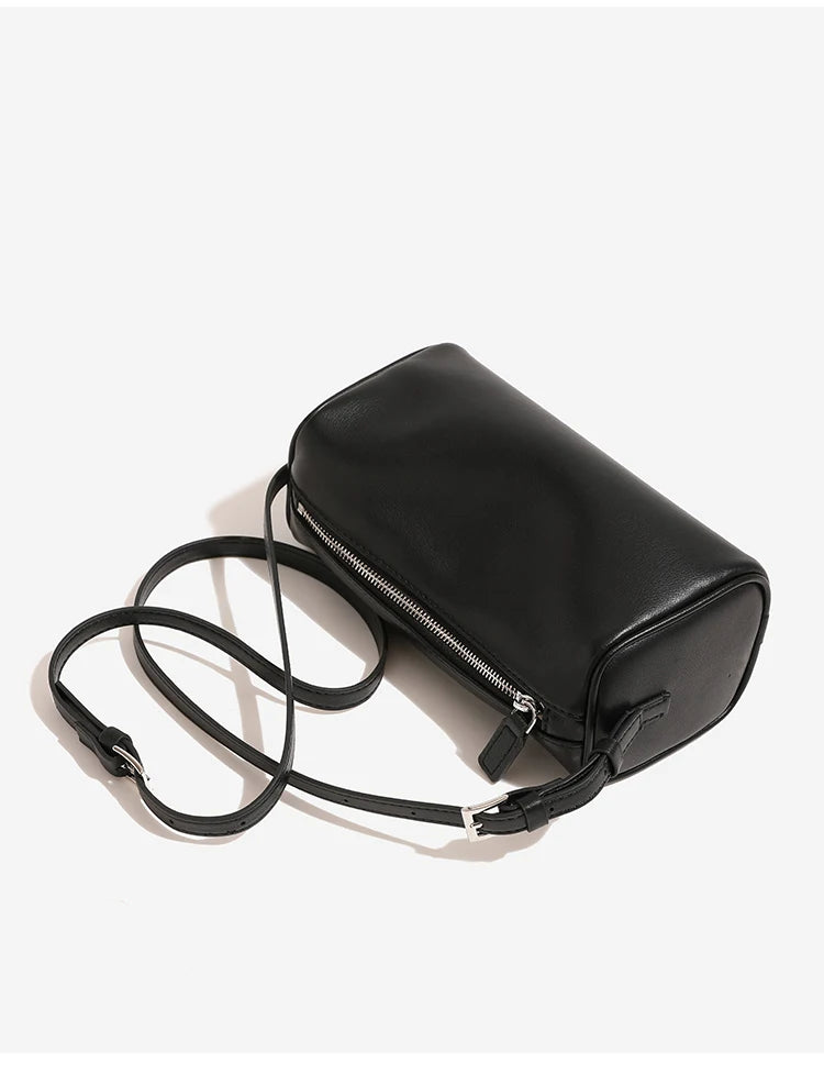 90s Suede Leather Pen Bag - Mini Crossbody