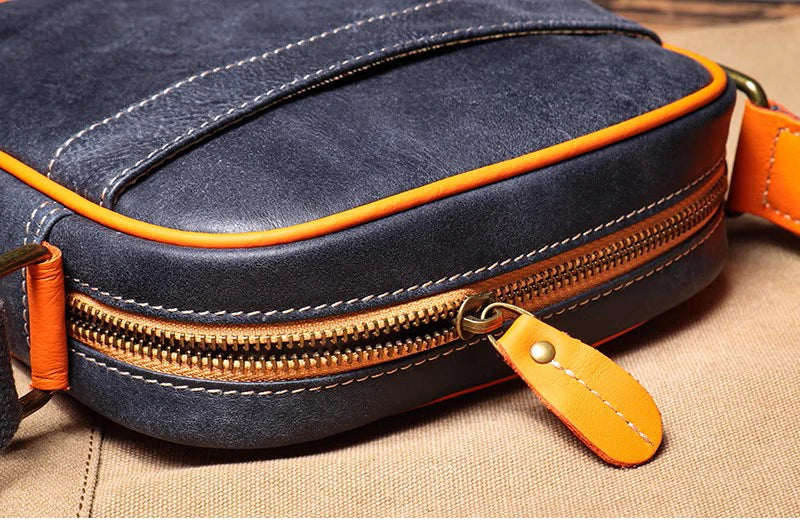 Genuine Leather Crossbody Bag with iPad Compartment