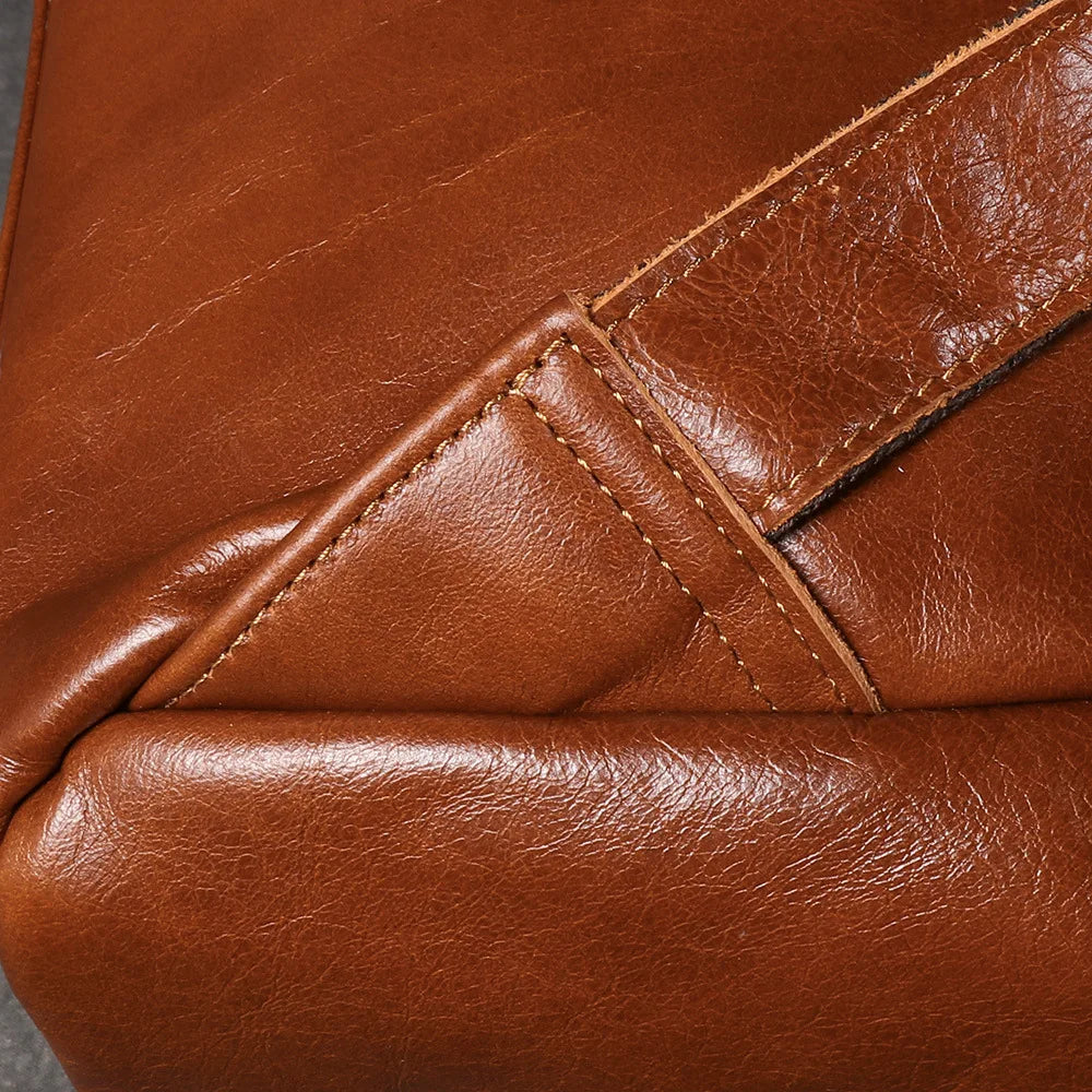 Leather Backpack 15 Inch Laptop - Full Grain Cowhide Travel Bag