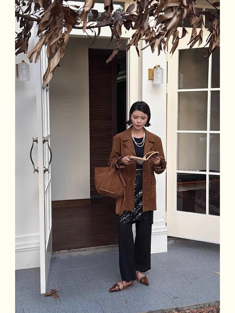 Amy Green Suede Satchel Tote