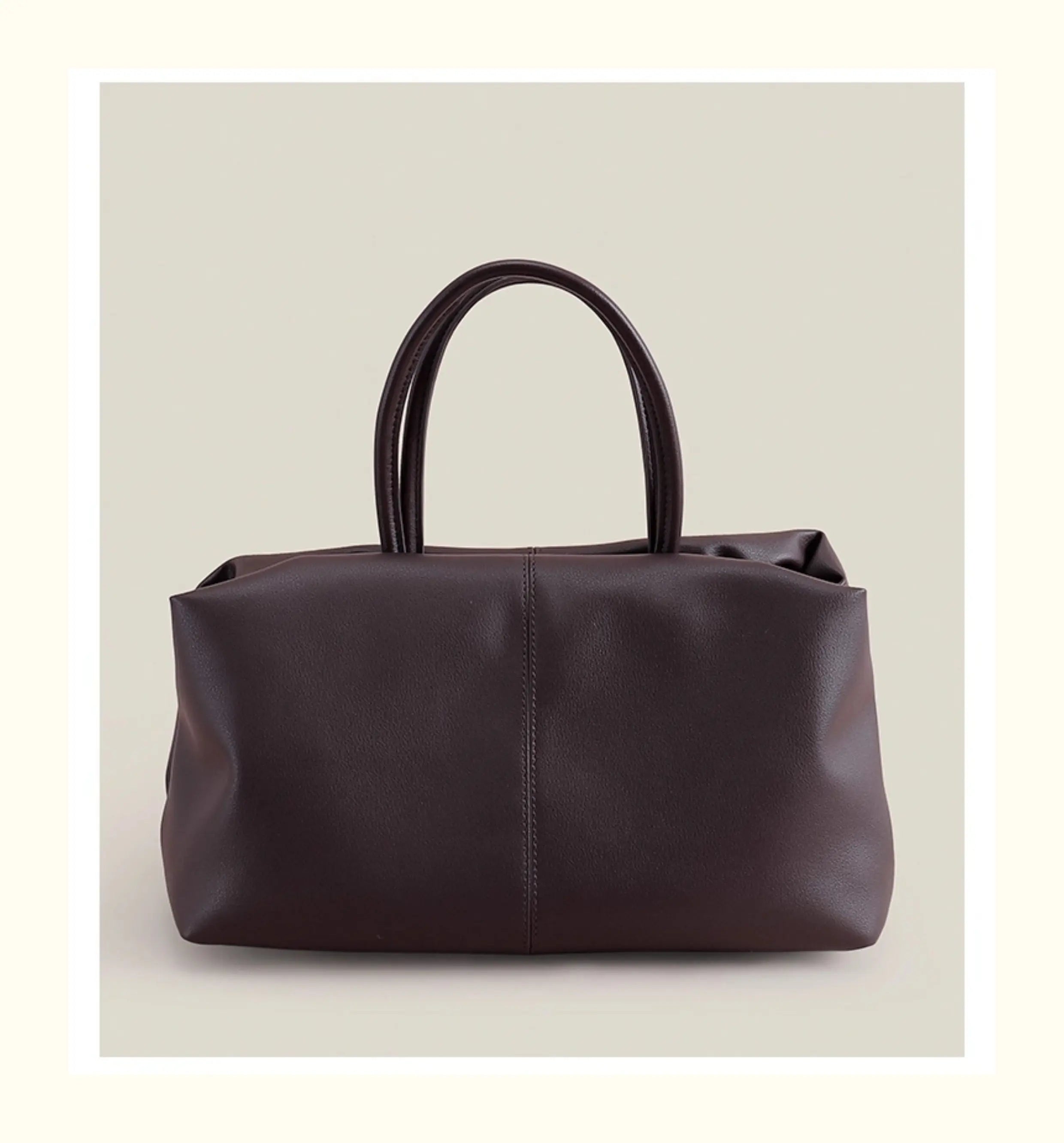 Black Coffee Cloud Tote - Cowhide Travel Handbag