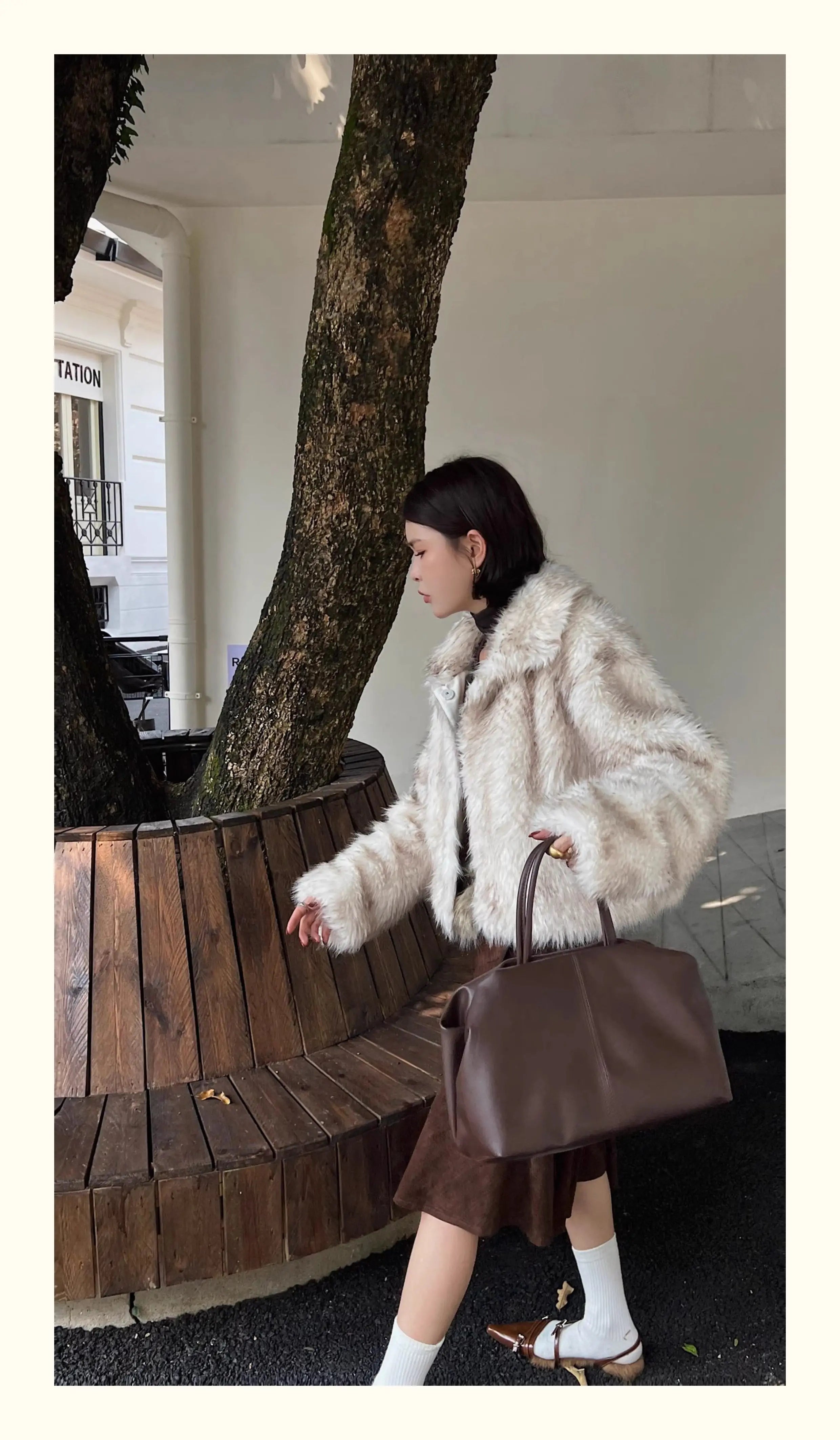 Black Coffee Cloud Tote - Cowhide Travel Handbag