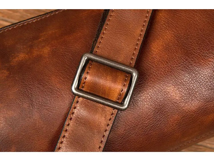 Leather Crossbody Bag with Cylinder Design