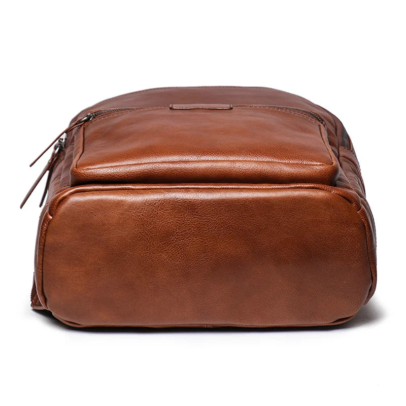 Leather Backpack with Laptop Compartment - Travel & Work