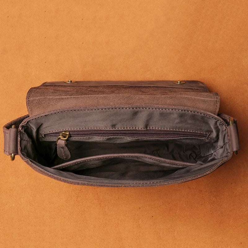 Leather Crossbody Bag – Cowhide Shoulder Bag Magnetic Closure