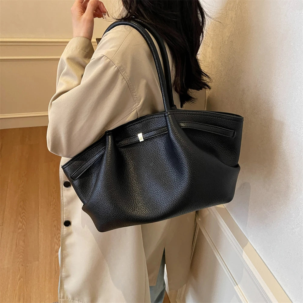 Women's Textured Leather Shoulder Tote