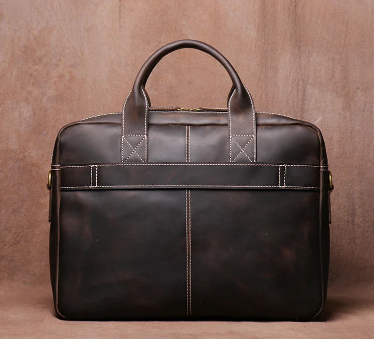 Leather Briefcase 15.6" Laptop Bag – Vintage Business Messenger