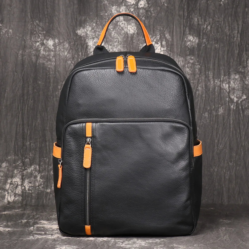 Leather Backpack with Laptop Compartment - 15 Inch Travel Bag