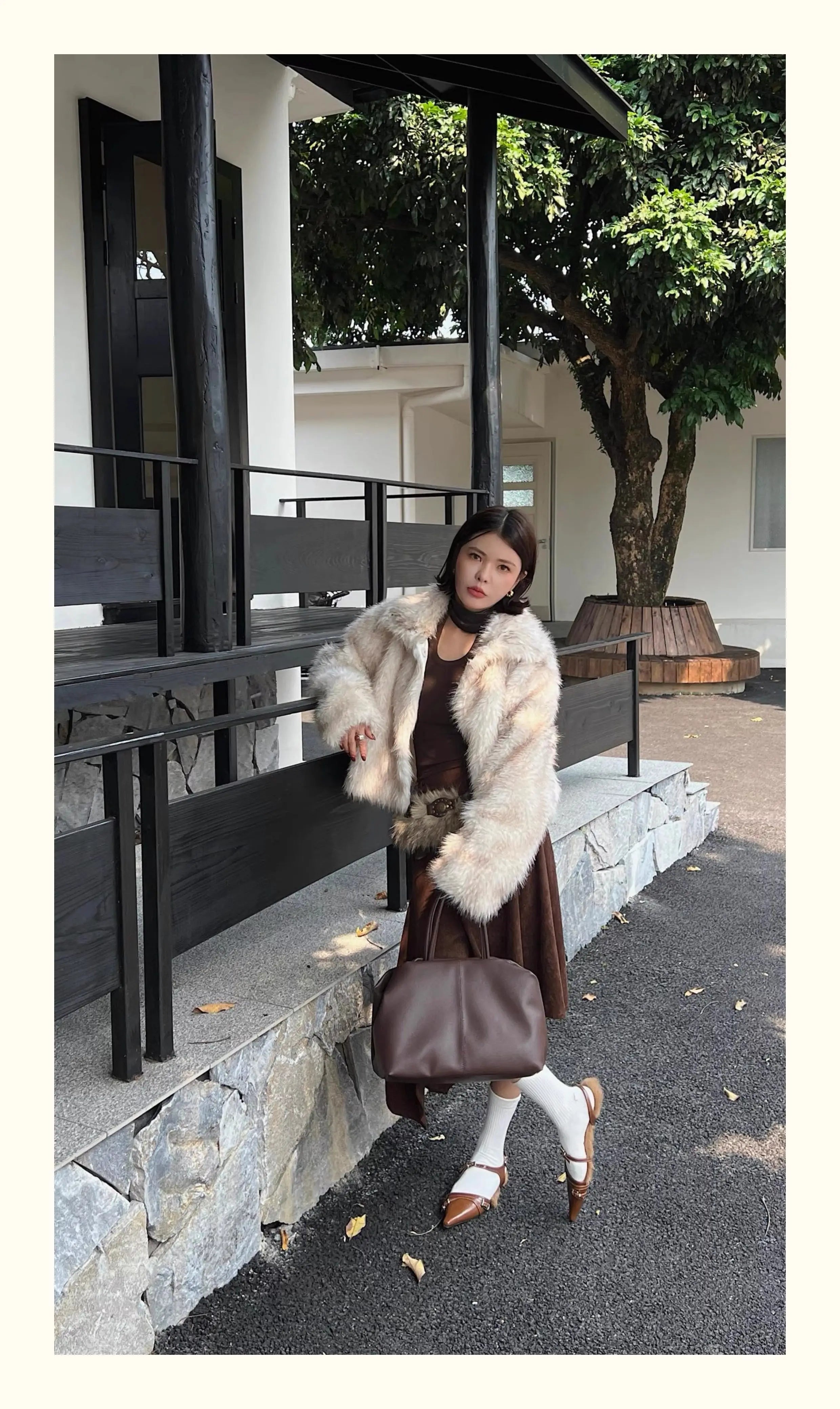 Black Coffee Cloud Tote - Cowhide Travel Handbag