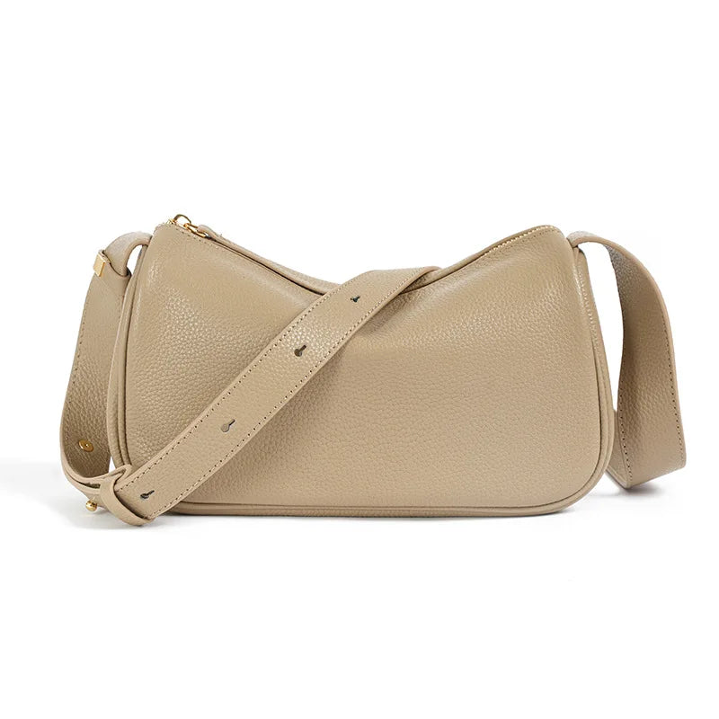 Beige Pink Leather Pochette | KQ Premium