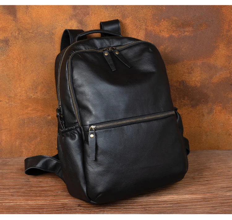 Leather Backpack – Large Capacity Travel & Laptop Bag 15.6 Inch