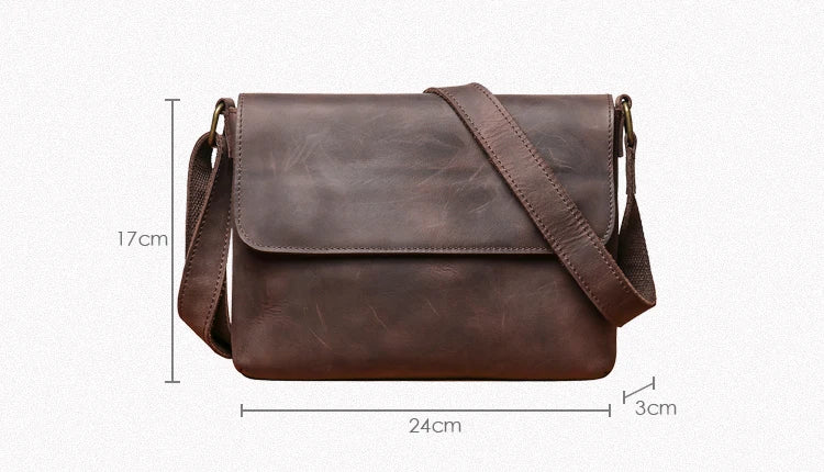 Leather Crossbody Bag – Cowhide Shoulder Bag Magnetic Closure