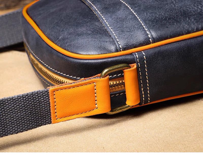 Genuine Leather Crossbody Bag with iPad Compartment