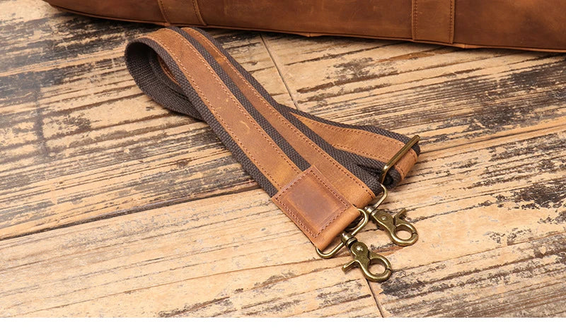 Leather Duffel Bag – Vintage Weekender Travel & Gym Tote