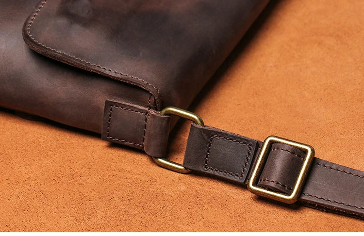 Leather Crossbody Bag – Cowhide Shoulder Bag Magnetic Closure